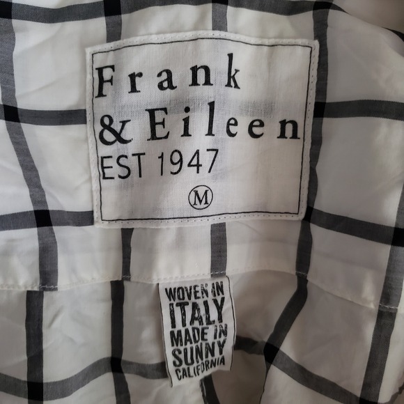 Frank & Eileen Barry Button Down Shirt Plaid Checkered Long Sleeve Top Medium - Picture 7 of 12
